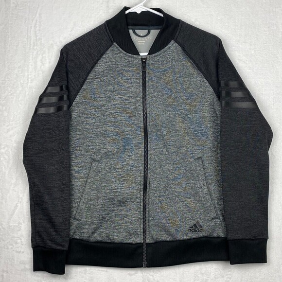 Adidas Climawarm Jacket Womens Small Full Zip Gray Black Sport Pockets Casual - Picture 3 of 13